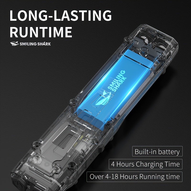 SMILING SHARK SD5308 Flashlight, LED Flashlight, COB High-Brightness Floodlight, Tail Portable Switch, 9 Modes, Type-C Charging, Digital Battery Level Indicator, Pocket Clip, Perfect for Outdoor Hiking, Work, Search, Exploration & Home Use