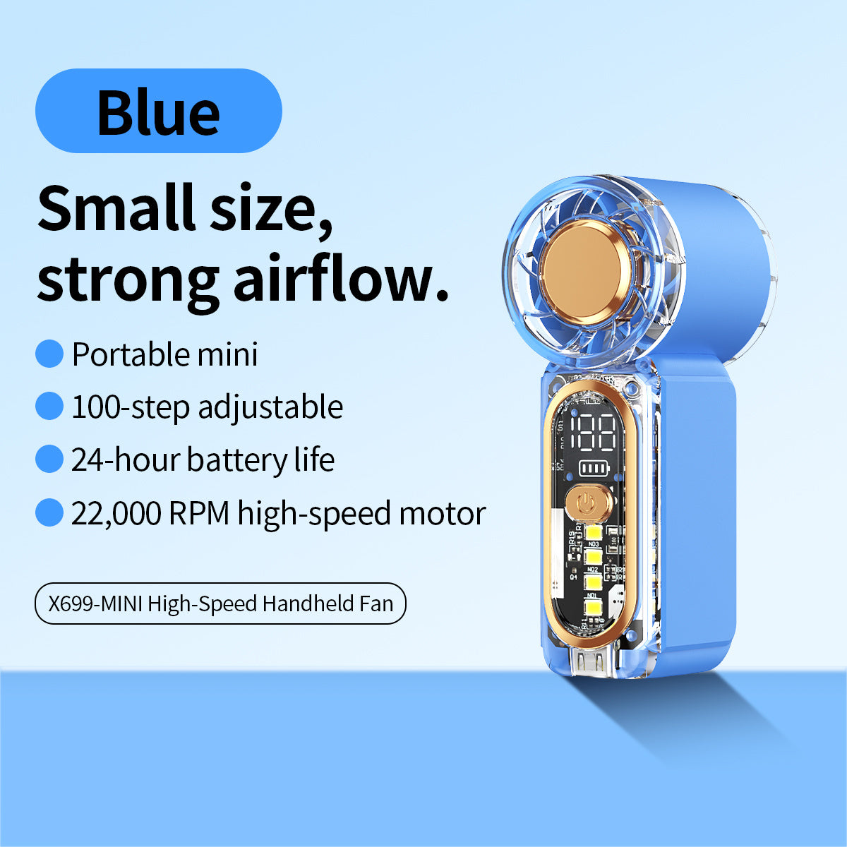 Mini Turbo Air Blower, Lightweight Design, 22000RPM High Speed Wind, 0-100 Stepless Speed Adjustment, 24H Long Battery Life, Low Noise Portable Fan, Multiple Colors Available, Must-Have for Outdoor Camping & Travel
