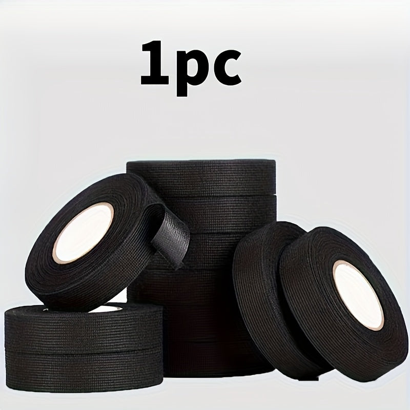 1 Roll 393.7-Inch Long High Quality Heavy Duty Heat Resistant Automotive Wiring Harness Tape - Flame Retardant, Waterproof, Soundproof, Shock Absorbing, Noise Reducing & Wear-Resistant Woven Insulation, Adhesive Backing