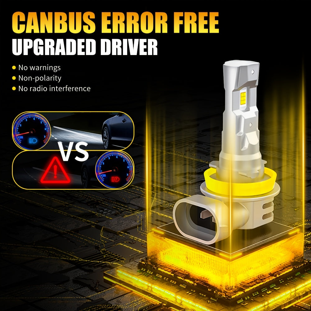 AILEO 2-Pack H11 LED Headlight Bulbs, Canbus Compatible, for H4, HB3, 9005, HB4, H9, H16JP and H8 Types, Provides 22000 Lumens and 100W Super Brightness, 6500K Color Temperature, for Car Turbo Headlights