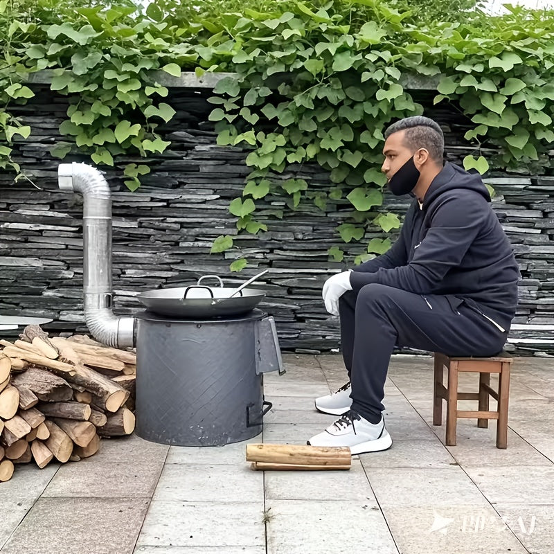 Wood Burning Stove for Home, Movable Earth Stove, Rural Wood Stove, New Type Heating Gasifier Stove, Outdoor Cooker