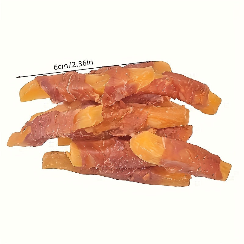 200g/400g 7.05oz/14.1oz 狗用雞肉包裹地瓜天然咀嚼零食，小型、中型、大型犬零食，以雞肉、馬鈴薯製成 - 健康、易消化、持久咀嚼、高蛋白