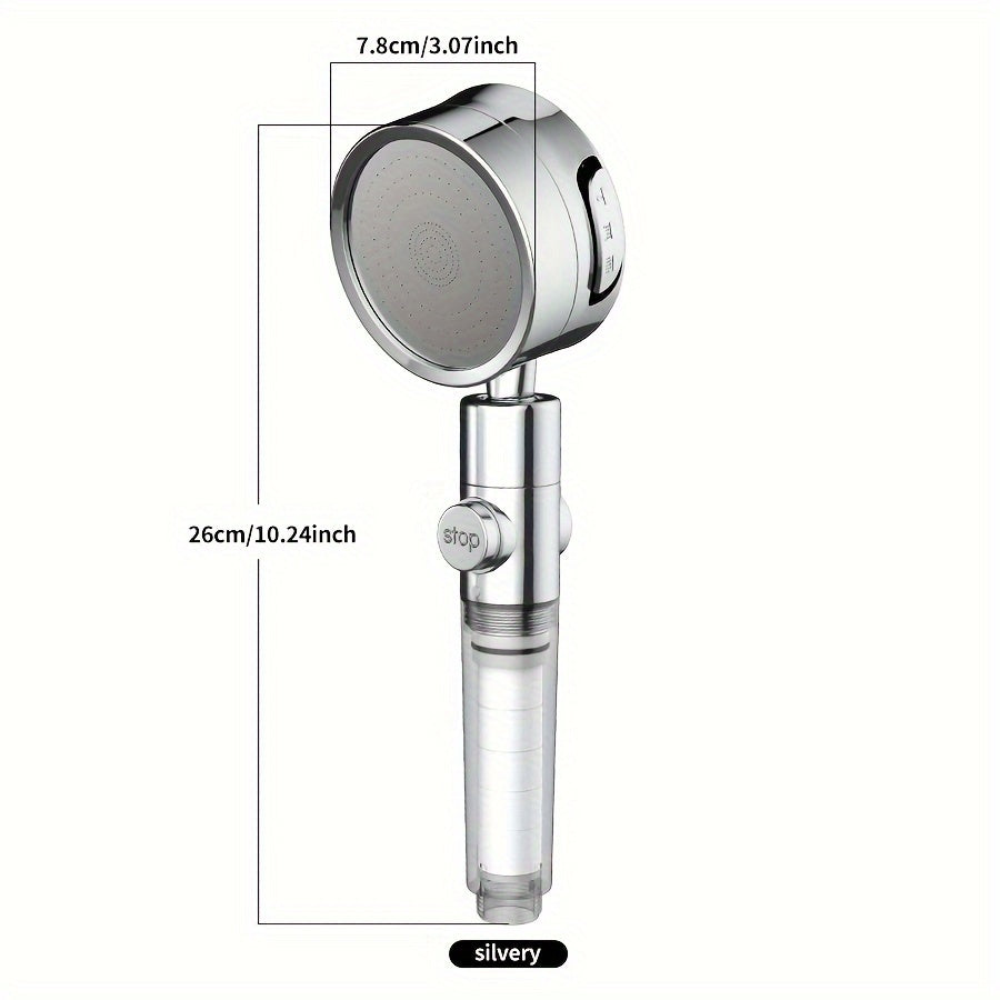 1pc High Pressure Filtered Shower Head - 3-Speed Adjustable Super Powerful Booster for Home Shower, Adjustable Angle Shower Head, Bathroom Accessory