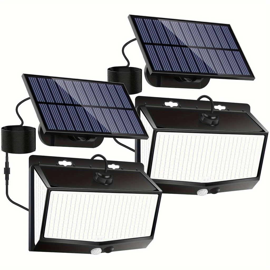 1/2-Piece Solar Outdoor Light, Equipped with 468 High-Brightness LEDs, Flood Wall Light with Motion Sensor, 3 Lighting Modes, Suitable for Garden, Courtyard, Path, Garage, Porch, Dusk to Dawn, Street Light, Wall Light