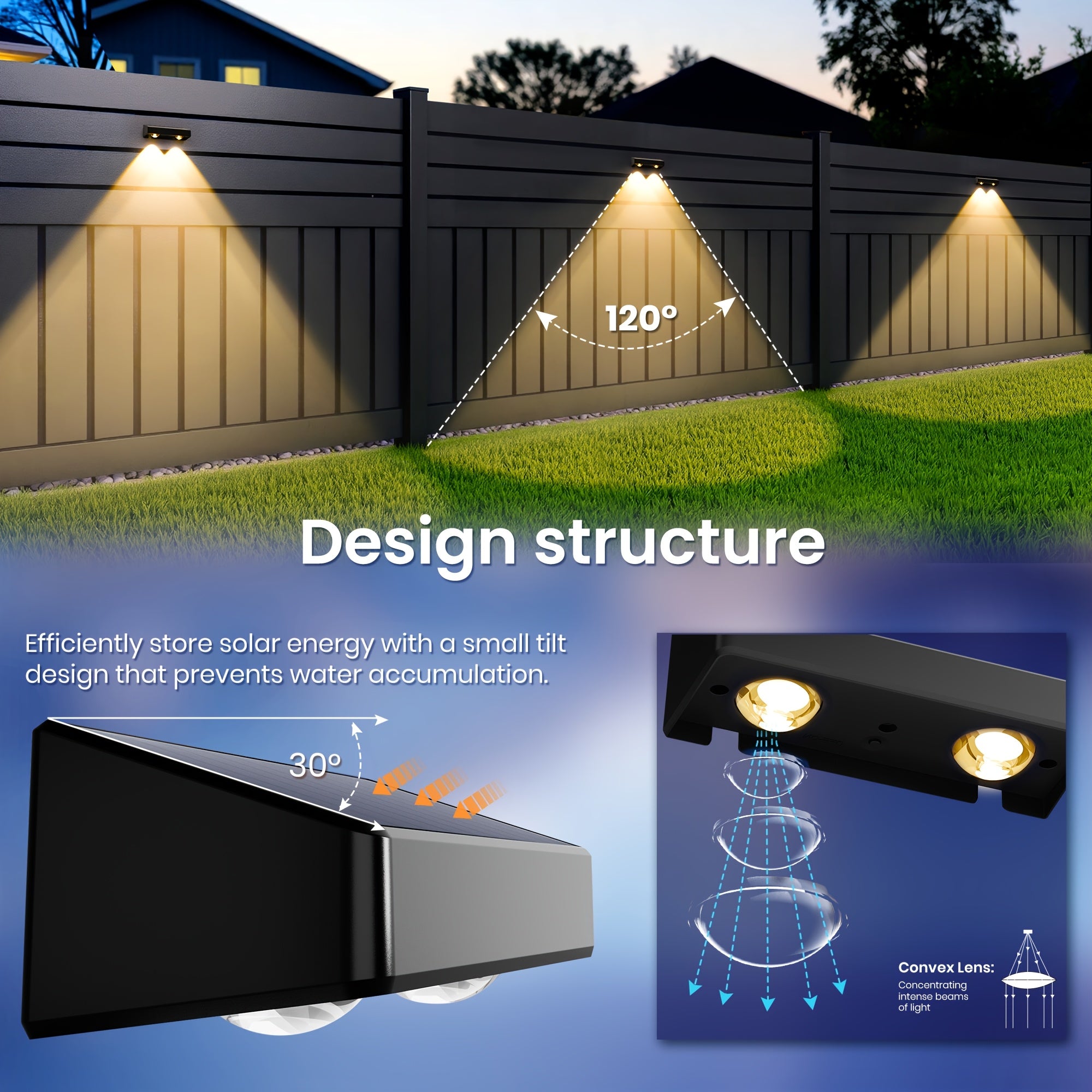 6/10/16 Pack Solar Fence Light Outdoor, Solar Wall Light 9 Fixed Colors & Color Changing, Modern Solar Step Light, Perfect for Steps, Stairs, Patio, Backyard, Porch, Railings, House Number Decoration, IP44 Waterproof