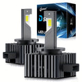 2Pcs D3S LED Headlight HID D1S D1R D3R Led Bulbs 12V 24V Canbus Error-Free Turbo LED 40000LM Each Side CSP Chip Car Light Auto Light 6500K Plug-and-Play
