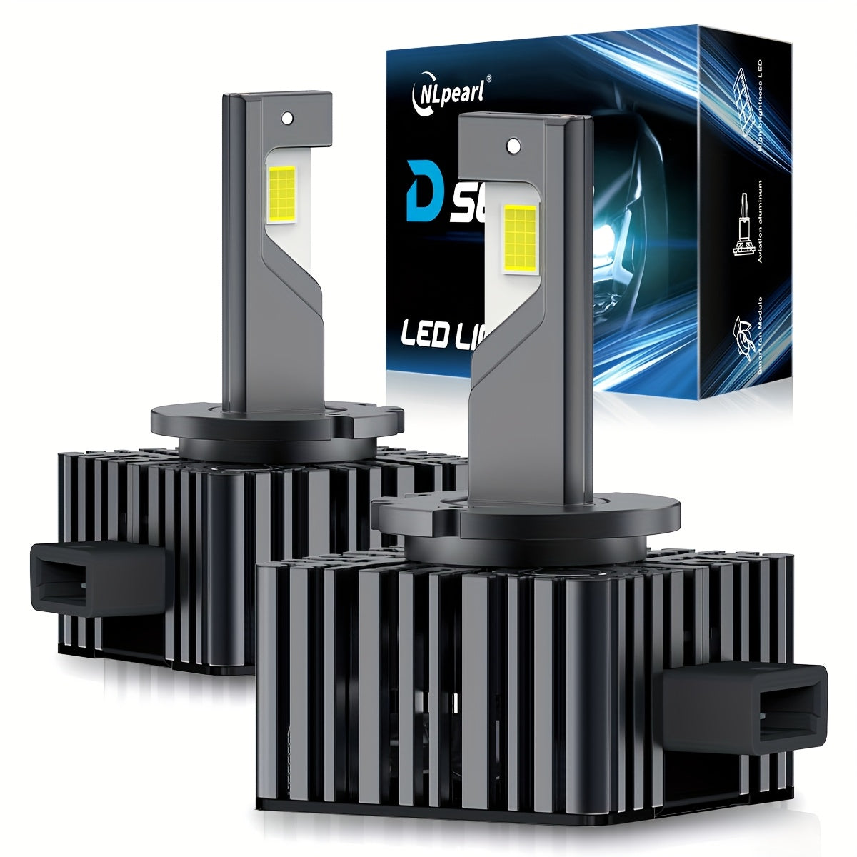 2Pcs D3S LED Headlight HID D1S D1R D3R Led Bulbs 12V 24V Canbus Error-Free Turbo LED 40000LM Each Side CSP Chip Car Light Auto Light 6500K Plug-and-Play