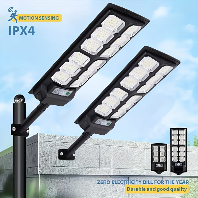 2 Pack / 1 Pack - Super Bright LED Solar Street Light, Outdoor Courtyard Light, Exterior Lighting with Motion Sensor - Perfect for Outdoor Streets, Commercial Parking Lot Lighting, Outdoor Sports Courts