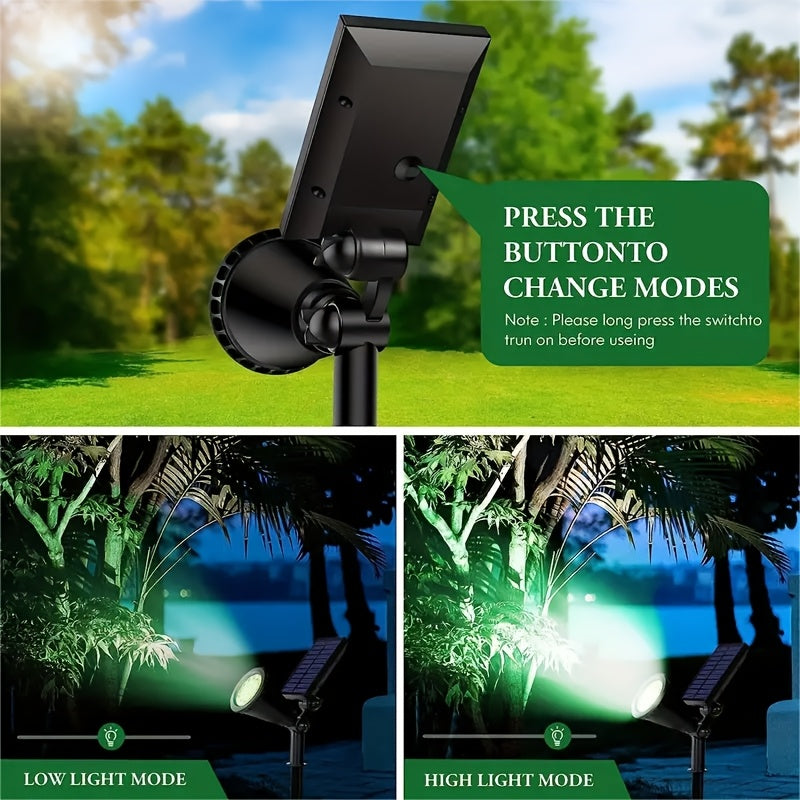 1 set 18-LED solar outdoor tree light, 18-LED home garden landscape spotlight, courtyard tree lighting, IP44 hallway ambiance path light, suitable for landscape lighting in gardens, yards, avenues, trails, sidewalks and other scenes
