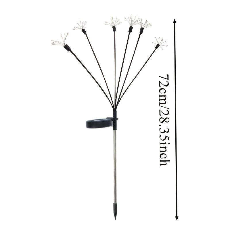 60 LED Warm Light Solar Firework Light, Specialized for Courtyard and Pathway Lighting, Garden Landscape Decoration Essential, Suitable for Outdoor Use, with Auto On/Off and Swaying Firework Design, Perfect for Illuminating Gardens