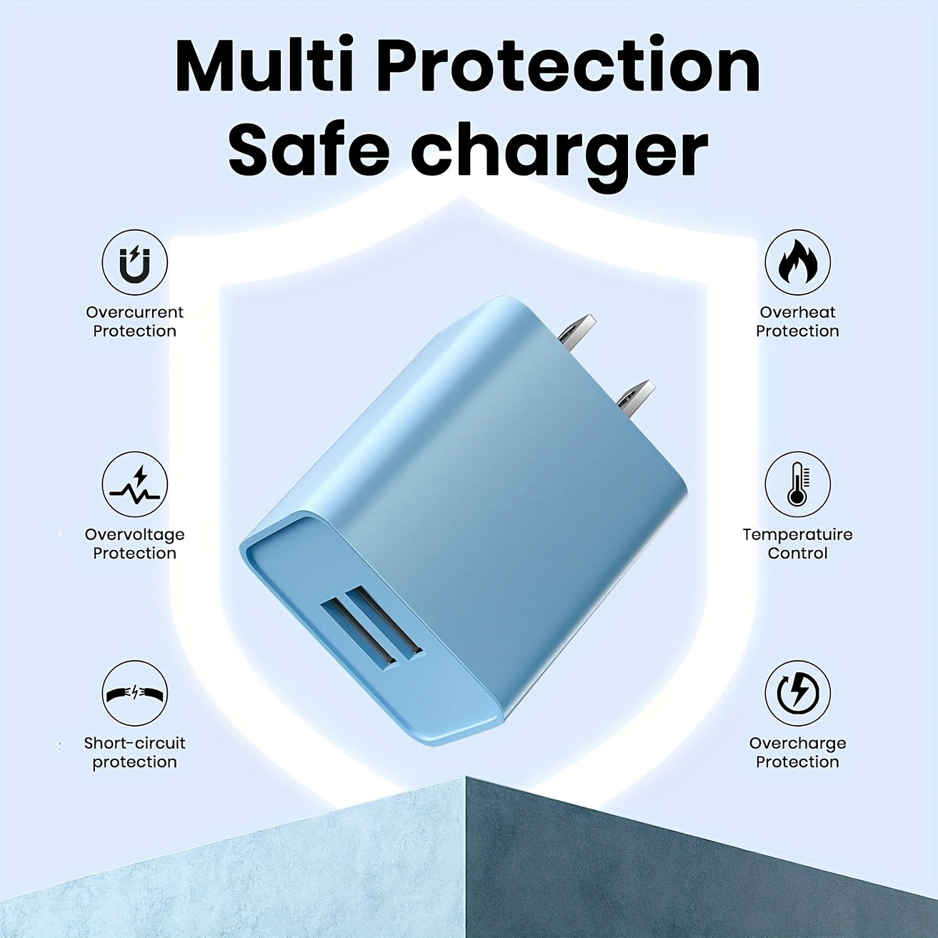 USB Wall Charger, 5-Pack 2.1A Dual USB Port Cube Power Plug Adapter Phone Charger Block Charging Box Brick for Pixel, Moto, Huawei, Xiaomi, Android Phones