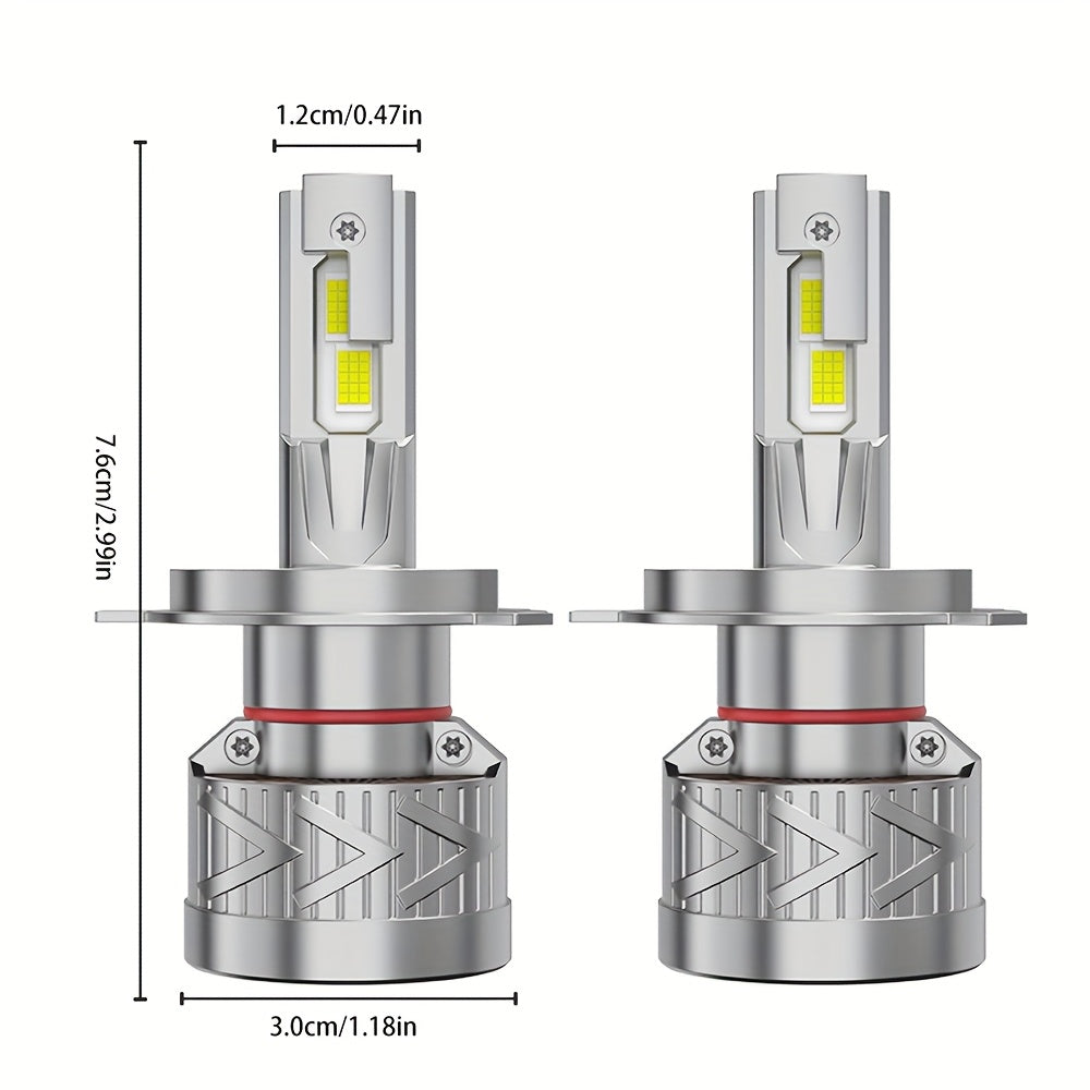 2Pcs LED Headlight Bulbs, Super Bright 320W 6500K White, 9570 CSP Chip, Turbo Cooling Fan and 360° Wide Beam, Compatible with 9005/HB3 9006/HB4 H8/H9/H11, for Car Lighting Upgrade, 12V-24V, 900% Brightness Increase