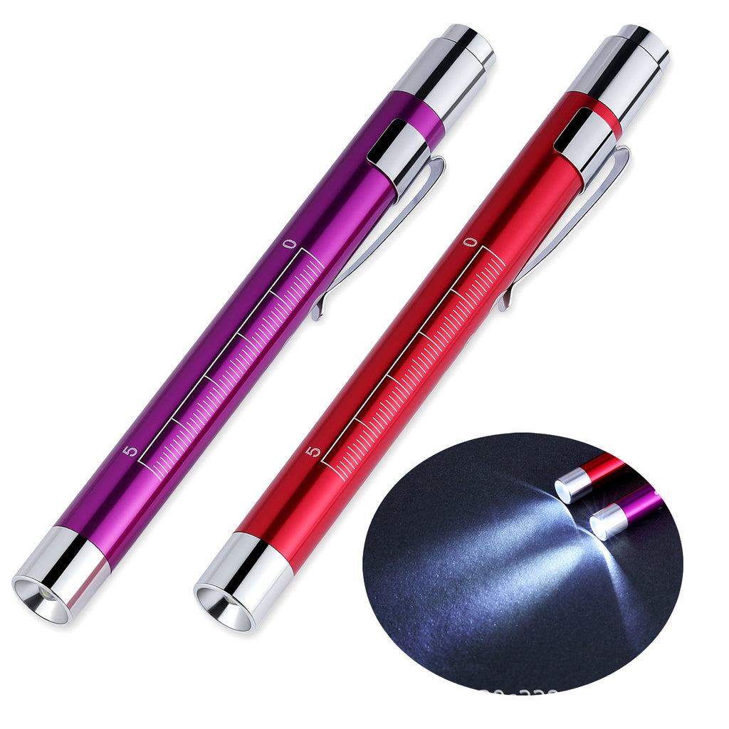 1 Lightweight Aluminum Alloy Shell Doctor LED Pen Light, with Pupil Gauge & 5cm Ruler, Stainless Steel Pocket Clip, Pen-Style Flashlight, Ideal for Nurses, Doctors, Nursing Students as a Portable Examination Light