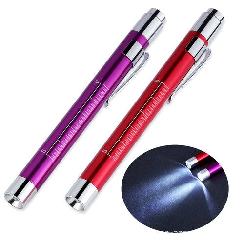 1 Lightweight Aluminum Alloy Shell Doctor LED Pen Light, with Pupil Gauge & 5cm Ruler, Stainless Steel Pocket Clip, Pen-Style Flashlight, Ideal for Nurses, Doctors, Nursing Students as a Portable Examination Light