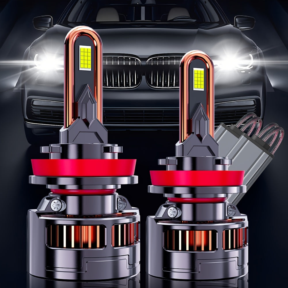 2-Pack H11 Car LED Headlights | 60000Lm, H4/9003/Hb2 H7 H11/H9/H8 H1.9570 Csp Chip, 7500K, 320W, Canbus, 9005/Hb3 9006/H, No Battery Included