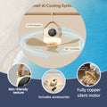 Portable Rechargeable Remote Control Small Hanging Fan with Light, Remote Operated, 4-Speed Adjustable, Quiet & Timer, 3-Level Night Light, Detachable Blades, Long-Lasting Battery, Safe for Outdoor Tents