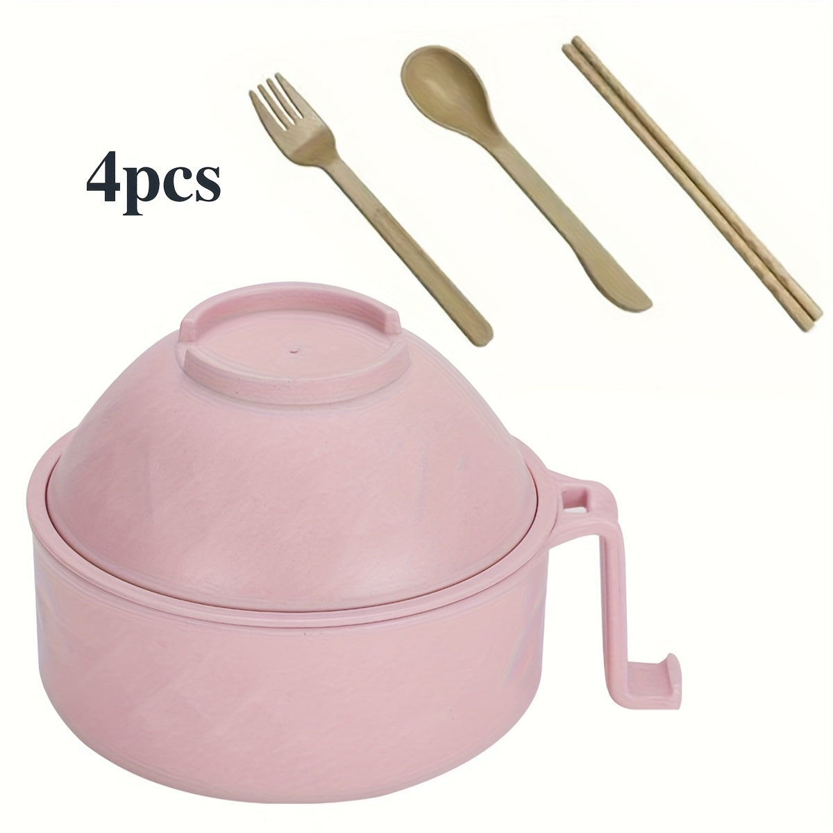 New Microwave-Safe Plastic Ramen Bowl Set – Instant Noodle Soup Cup with Chopsticks, Essential for Dorm Fast Food, Dishwasher Safe, Perfect for Home, Outdoor Picnics & Parties