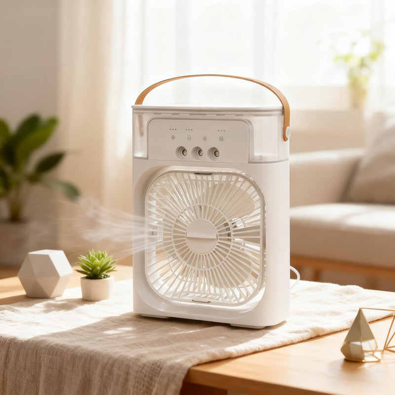 Portable Air Cooler Fan, 3-in-1 Evaporative Air Cooler with 3 Wind Speeds, Large Water Tank, Colorful Night Light and Timer, Perfect for Bedroom, Home and Office