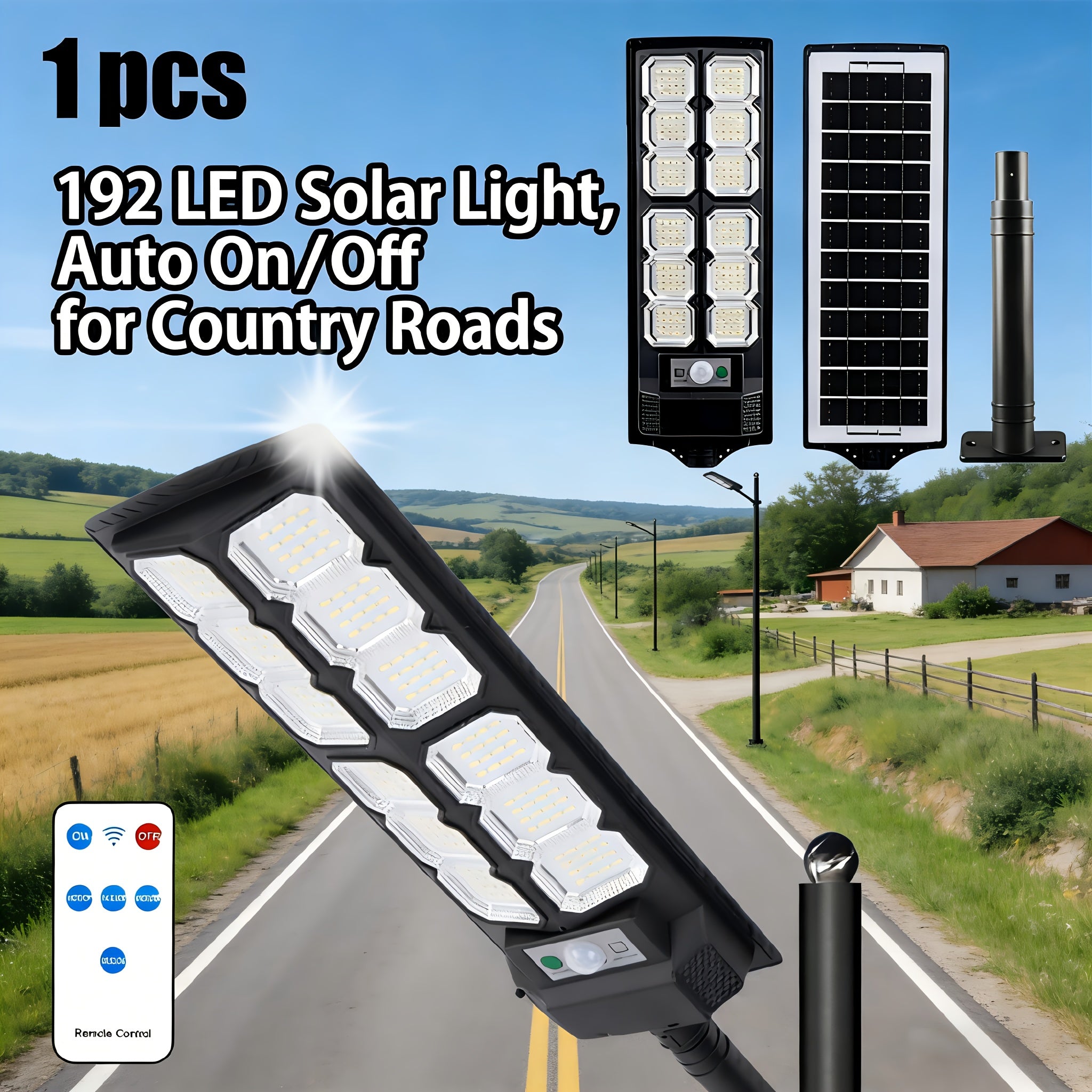 Outdoor Solar Wall Light with Motion Sensor Lighting, LED Cool White Solar Flood Light, High Brightness Solar Street Light, Larger Solar Panel, Easy Installation, Super Bright, Automatic ON/OFF, for Porch, Patio, Garage, Fence, Pathway, Wall