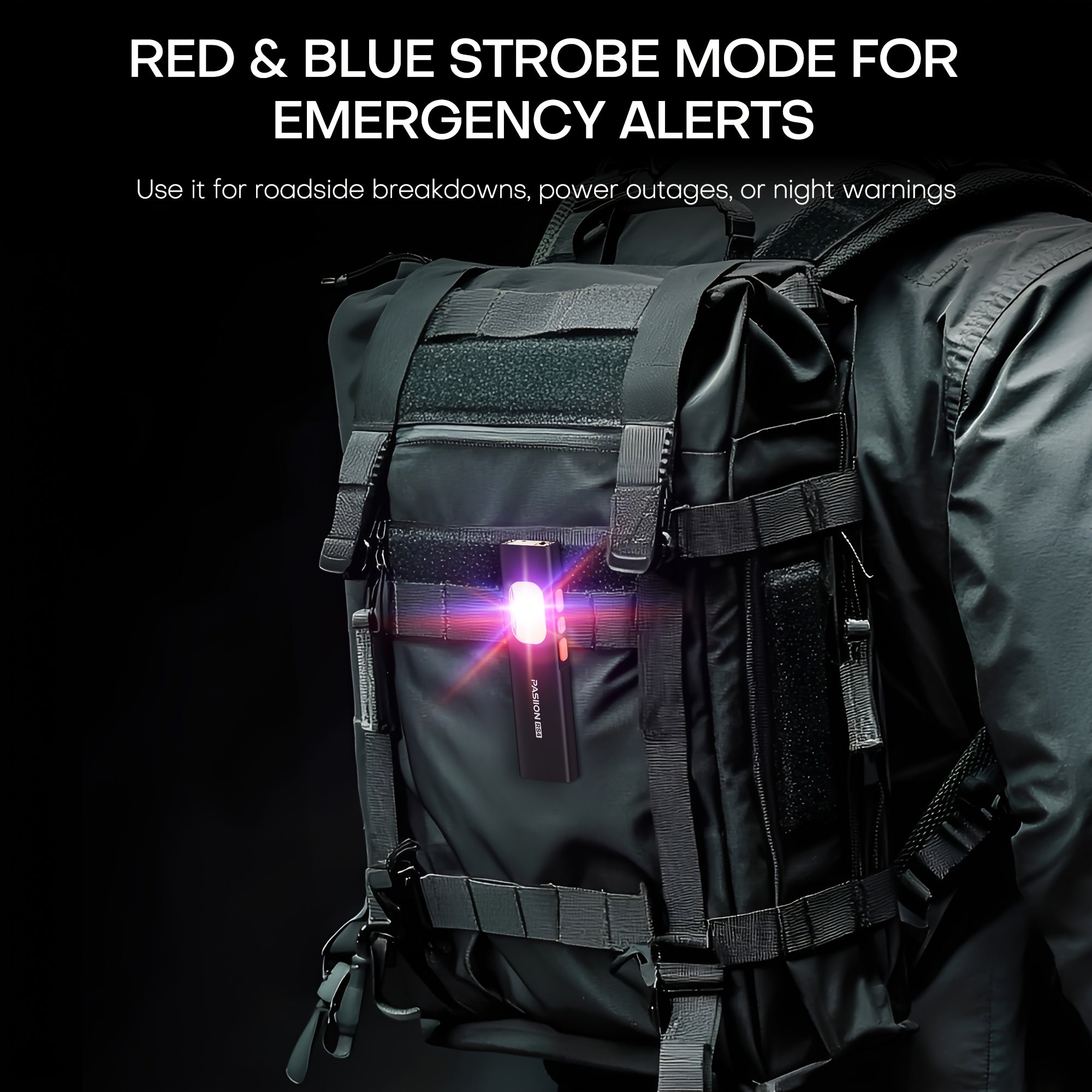 Rechargeable Red Laser EDC Flashlight, 1500 Lumen Flat Flashlight with Red & Blue Light - Small LED Flashlight, Multi-Color Side Light, Magnetic Base, USB-C Charging, Dual Switch for Inspection