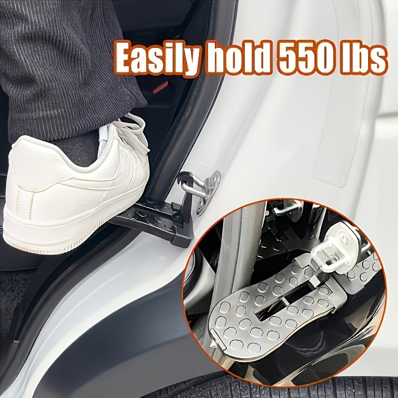 One Foldable Roof Access Step with Window Breaker & Safety Hammer – Easy Roof Access. Universal Fit for Most Cars, SUVs & Trucks. Portable & Durable Design for Emergency Escape & Daily Use