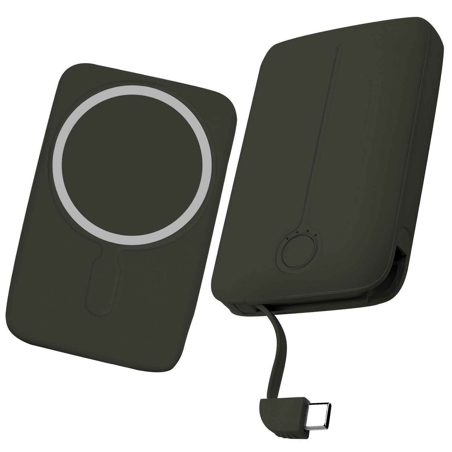 For Magnetic Wireless Power Bank, 5000mAh Battery Pack For Phone 16/15/14/13/ 12 Series, Portable Charger With USB-C Cable