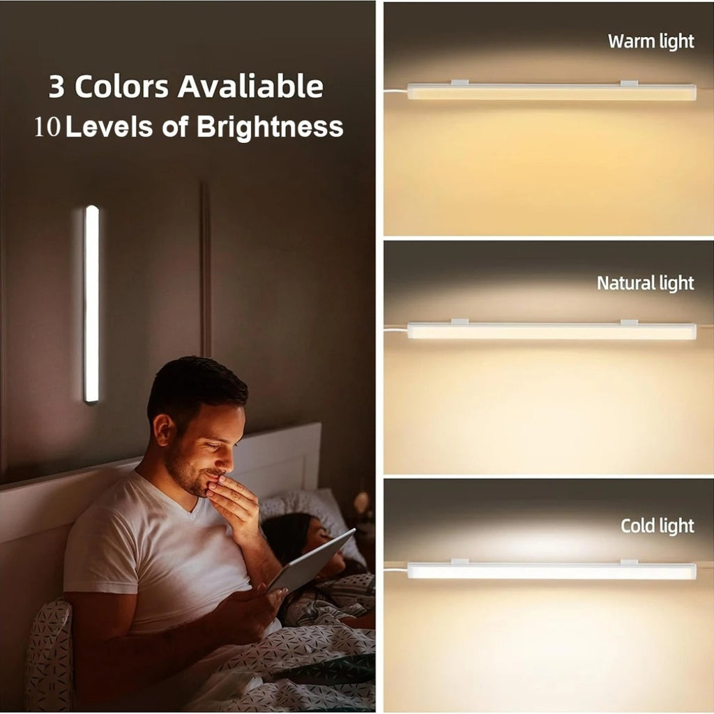 LED tube reading light for studying, with 3 color options, USB plug, suitable for night use, available in 11.81-inch / 15.75-inch lengths, dimmable, suitable for bars, nightstands, cabinets, an excellent Christmas gift