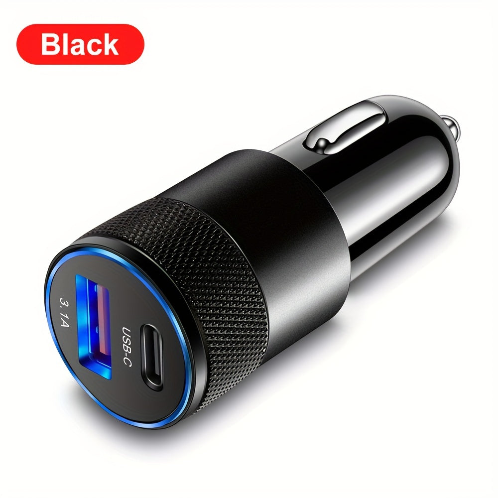 3.1A USB+PD Car Charger Type C Fast Charging Phone Adapter, Compatible with Xiaomi, Huawei PD Mobile Phone Charger Adapter