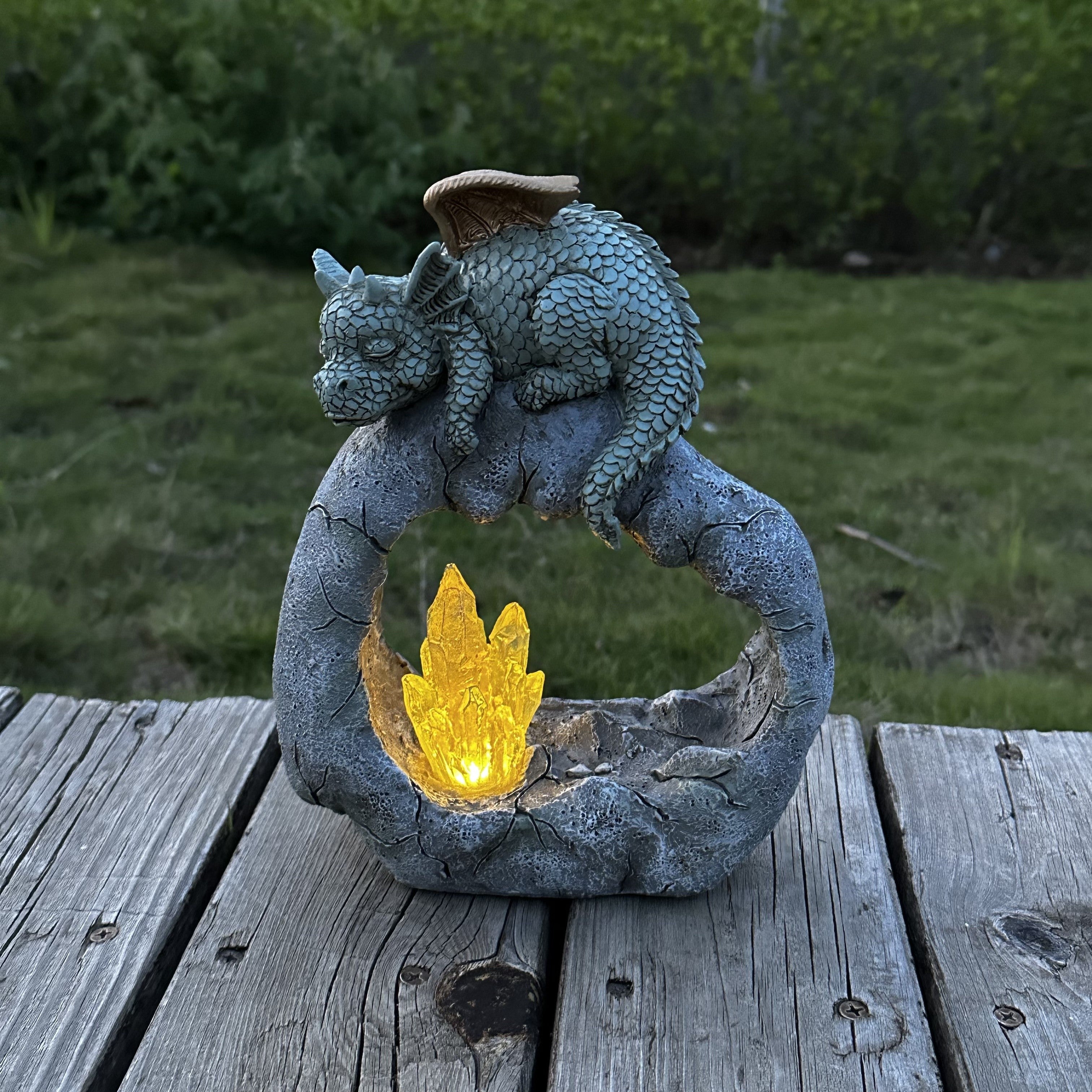 Garden Courtyard Outdoor Dinosaur Crystal Solar Light Lawn Decorative Ornament Statue Landscape Light