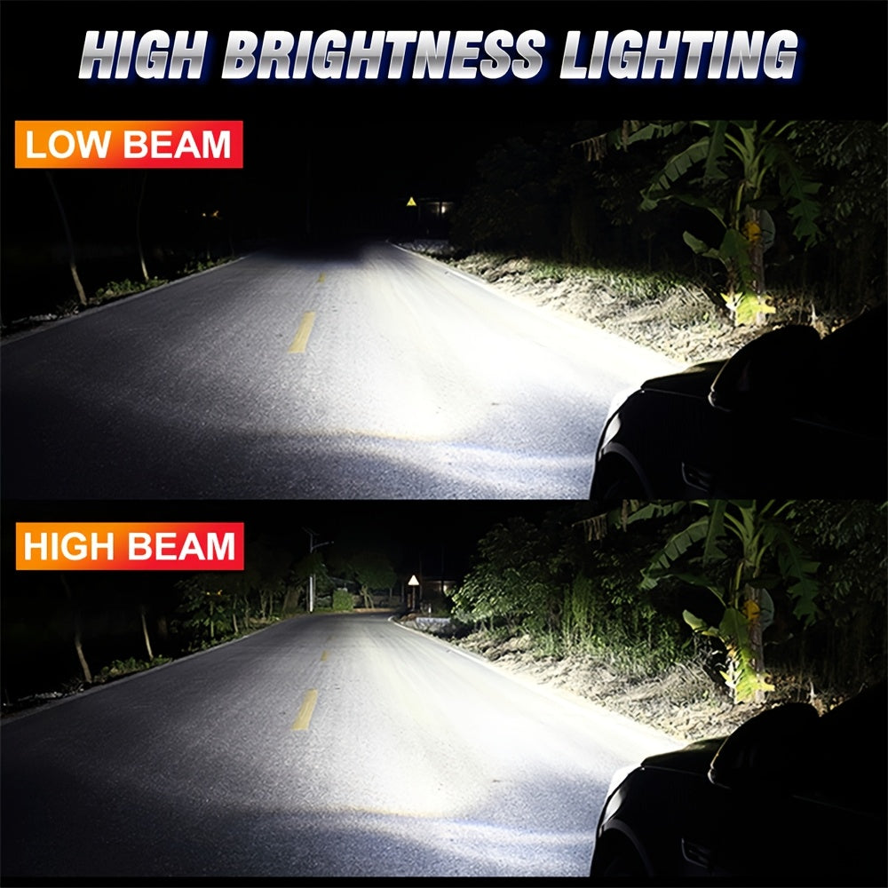 Carlitek 2个H7 H4 H3 H11 9006 LED车头灯泡 6500K,7035芯片,12V,即插即用,散热风扇,汽车照明升级,汽车爱好者