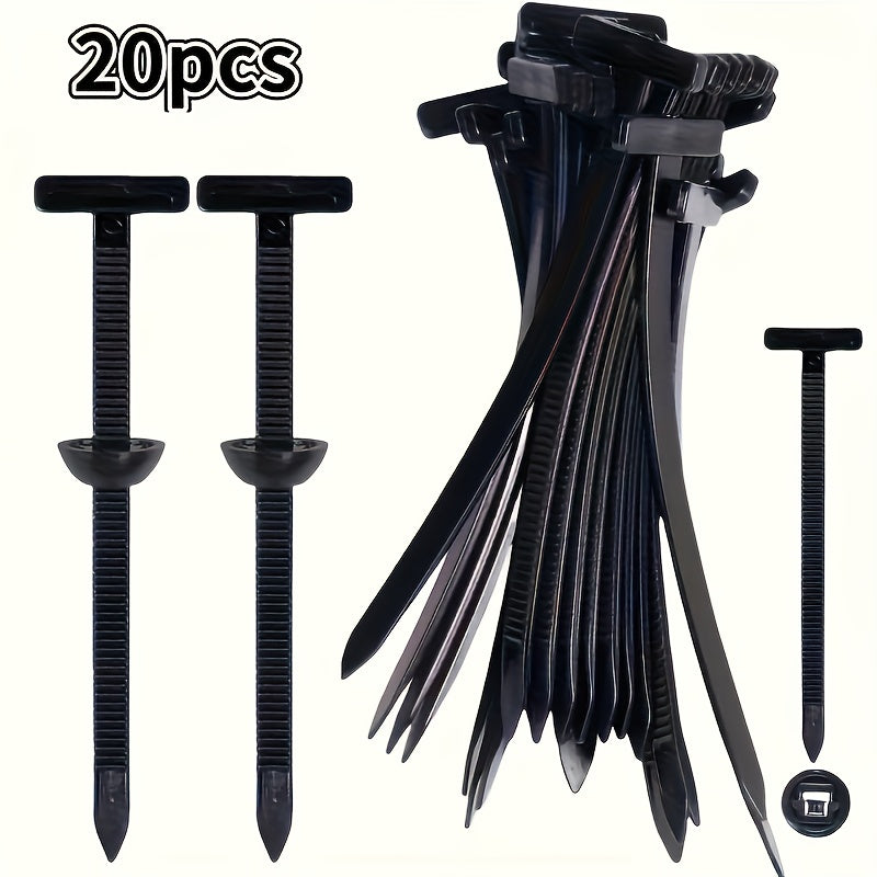 20PCS/110PCS Durable Self-Locking Nylon Cable Ties with Black Plastic Zipper Head - High Strength UV Resistant Fastener, Multi-Purpose Organizer for Auto Repair, Home, and Outdoor Use