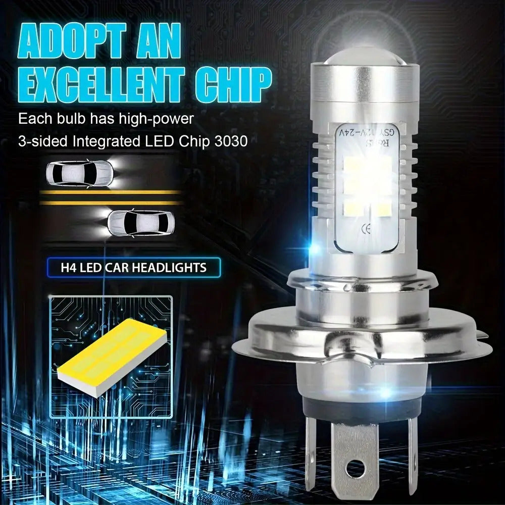 2-Pack H4/9003/HB2 LED Headlight Conversion Kit High Brightness Car Motorcycle Truck Fog Light Driving Light 6000K Color Temperature
