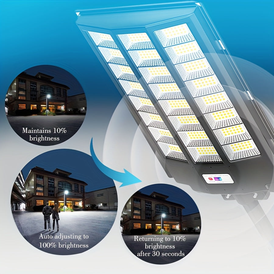 Keso Solar Street Light, Outdoor Waterproof 6500K Warm Light Auto On/Off Remote Control Sensor LED Security Light, Perfect for Garden, Courtyard, Parking Lot, 1 Pack