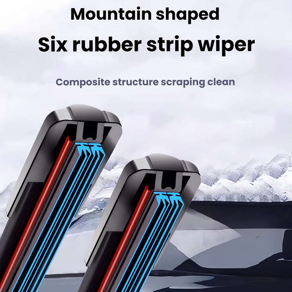 Single Piece of 6-Layer Rubber Strip Wiper for Car, Silent Operation