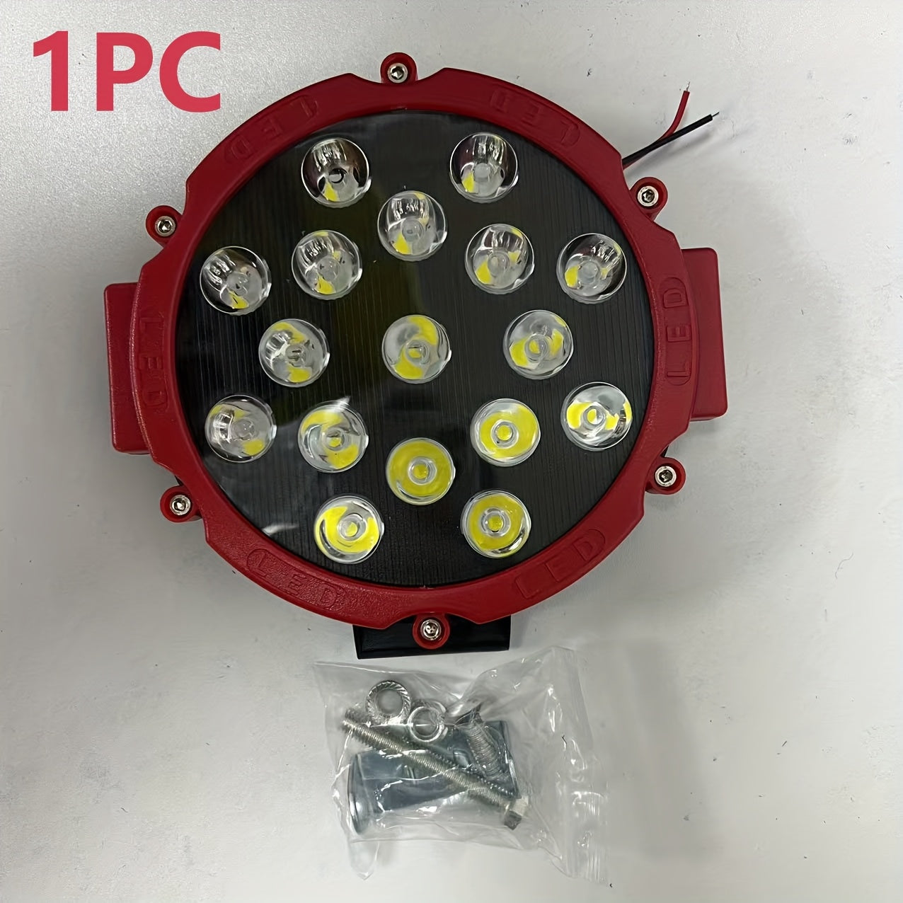 7 inch 51W high brightness LED off-road work light, LED spotlight, car headlight, suitable for truck, jeep, hummer, 12V