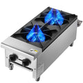 VEVOR Commercial Stove, 2-Burner Cooktop, Countertop Cooking Heating Plate, Kitchen Appliance