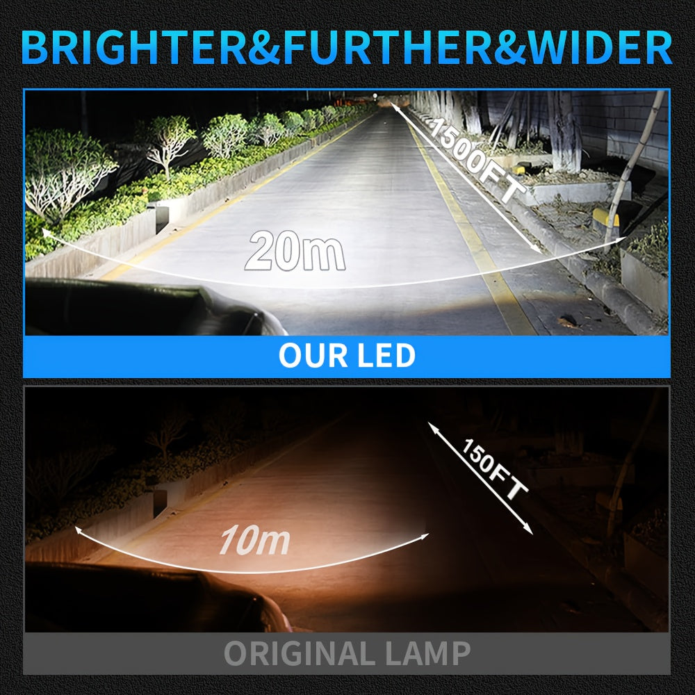 Lupu Auto 2-Pack Car Headlight LED H3 LED Light 110W 25000LM H3 Bulb Mini Size Design Wireless Car Light CSP 5530 Chip White Light 6500K + 600% Brightness, High/Low Beam, Auto Modification Accessory Plug-and-Play