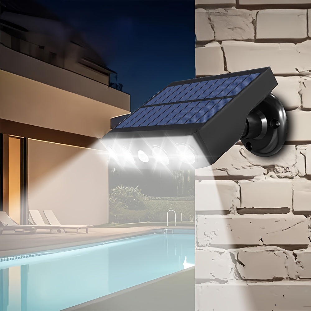 1 Warm/White Light Outdoor Solar Simulation Security Light, Garden Security Light, Garage Lighting, 1200mAh, Square Security Light, Dusk-to-Dawn with Motion Sensor, Perfect for Courtyard Garden Street Lighting