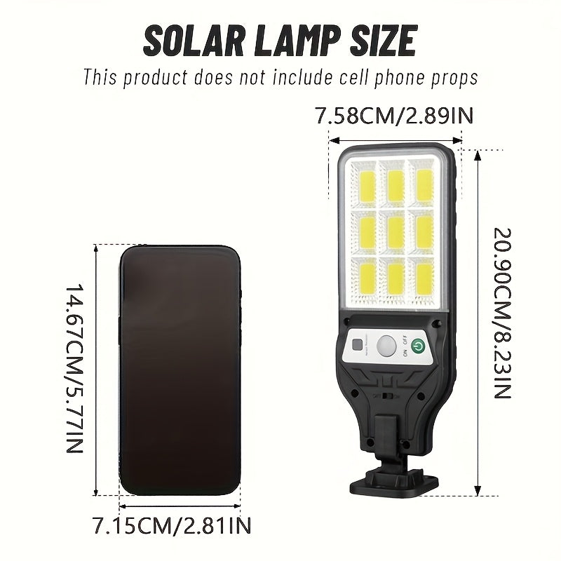 1/2 Pack COB Solar Exterior Wall Light, Smart Motion Sensor Switch, 3 Lighting Modes, Solar Charging Outdoor Street Light, Perfect for Outdoor Garden Lighting, Garden, Patio, Street Light, Porch Light, Home Lighting