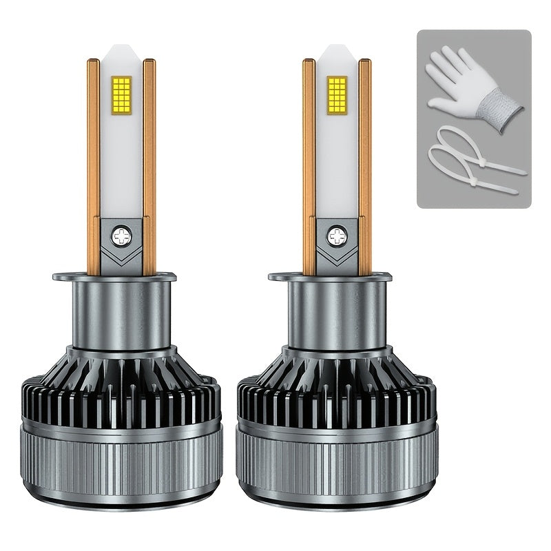 H7 H4 LED Headlight Bulbs 2-Pack, Canbus Compatible, Suitable for H1 H11 Fog Lights, Turbo Light Design, 6000K Color Temperature. Compatible with H8 H9 9005 HB3 9006 HB4 Fog Lights, for Vehicles with 12V or 24V Voltage