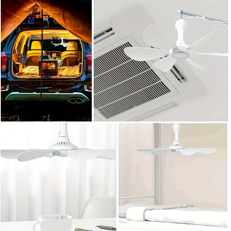 SENBOWE Silent Ceiling Fan - Ultra-Quiet Portable USB-Powered Hanging Fan with Sturdy Hook, Ideal for Camping, Dorm, Office, Bedroom - No Remote Needed, USB Cooling Fan, Portable Fan, Camping Gear