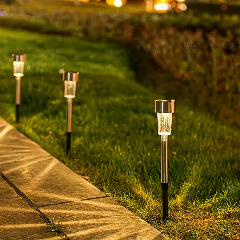 20/30/40/50-Pack Solar LED Light, Outdoor Stainless Steel Solar LED Stick Light, IP44 Waterproof Rating, Suitable for Courtyard, Lawn, Path, Patio, Driveway and Garden Landscape Decorative Light, Can Be Used for Holiday Parties