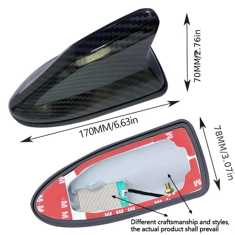 1pc Universal Shark Fin Car Antenna – with ABS Top Cover, Easy to Install, Radio Signal Antenna for Improving Vehicle Communication, Decorative Auto Accessory