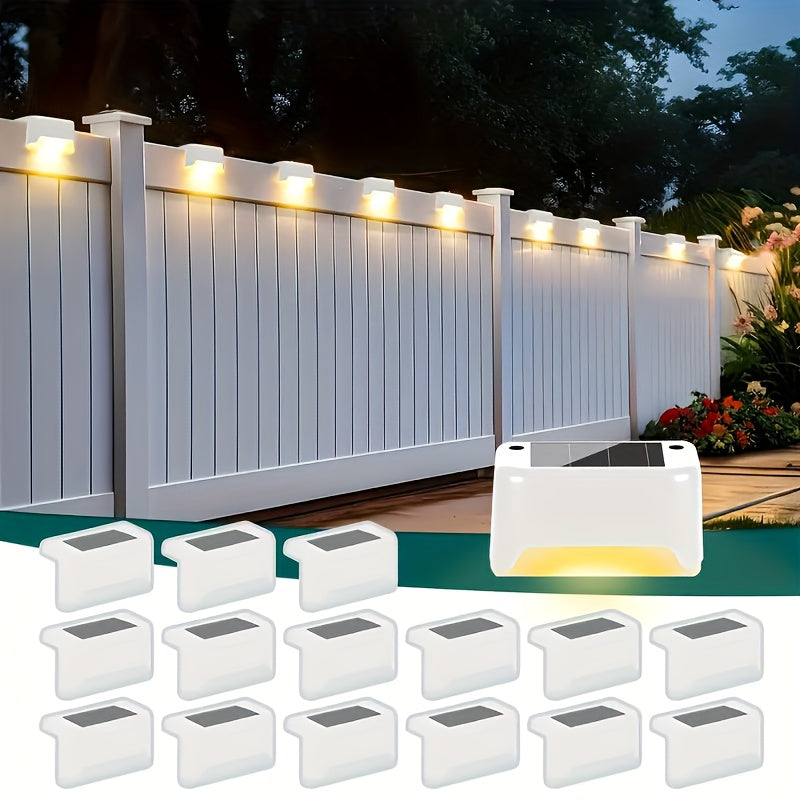 32/16/8/4 Pack Solar Outdoor Courtyard Light - Waterproof LED Warm White Landscape Lighting, Durable Matte Metal Finish, Auto On/Off Solar Light, Perfect for Stairs, Steps, Fences, Courtyards and Pathways, Sturdy Structure