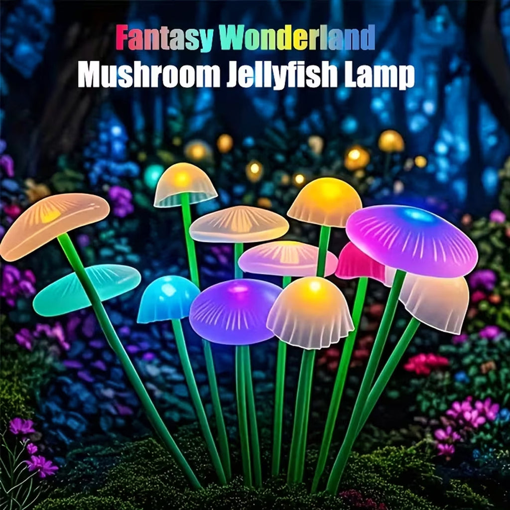 10 LED Solar Garden Mushroom Light 8/6 LED - IP44 Outdoor Courtyard Decorative Light, Perfect for Courtyard, Garden, Lawn, Pathway, Wedding & Festival Aisle Decoration