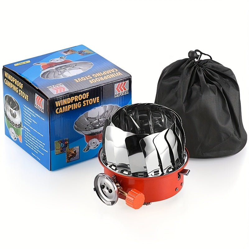 Portable Windproof Camping Stove - Stainless Steel, Foldable Design, Ideal for Outdoor Adventure, Hiking and Picnic
