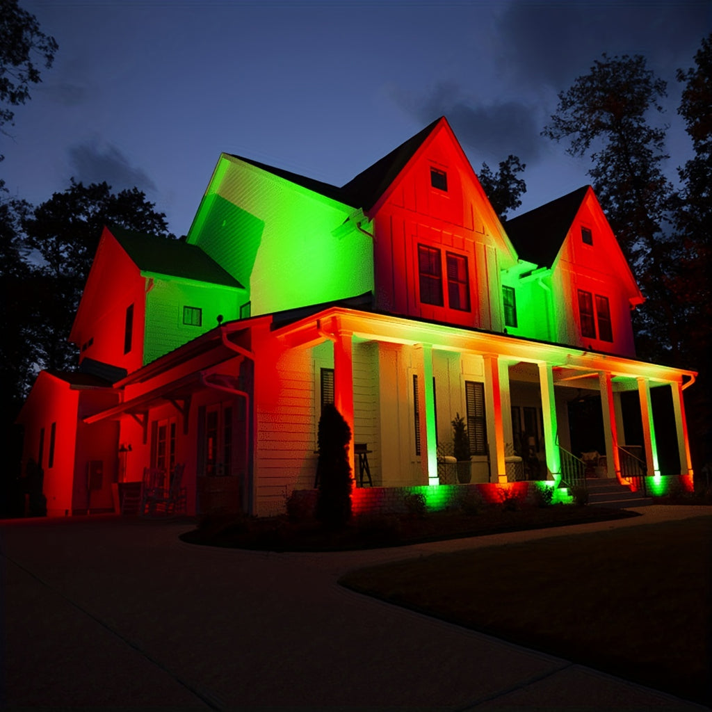 1pc color-changing solar light outdoor IP68 waterproof RGB landscape spotlight, 3-in-1 metal waterproof automatic switch dusk-to-dawn decorative light, outdoor spotlight suitable for houses, trees, gardens, courtyards