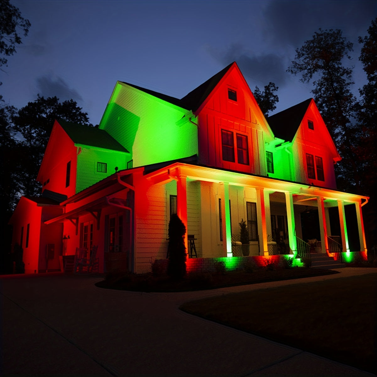 1pc color-changing solar light outdoor IP68 waterproof RGB landscape spotlight, 3-in-1 metal waterproof automatic switch dusk-to-dawn decorative light, outdoor spotlight suitable for houses, trees, gardens, courtyards