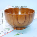 Japanese Vintage Solid Wood Bowl – Anti-Scald Protection for Home Use, Travel & Takeout Camping Drop-Proof Bowl, Kitchen Utensil – Rice Bowl, Noodle Bowl, Soup Bowl, Salad Bowl, Fruit Bowl, Jam Wooden Bowl