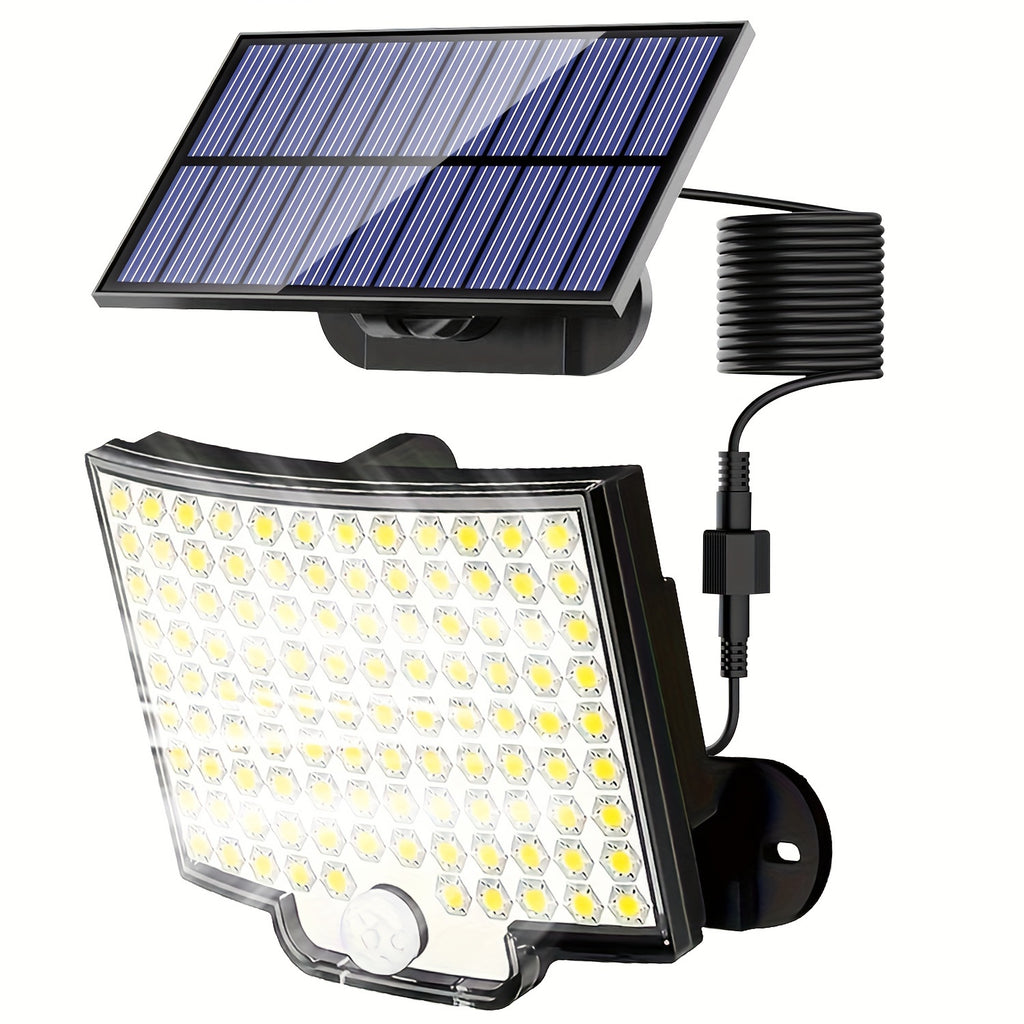 1 Pack Solar Outdoor Sensor Light, Powered by Separate Battery Panel, 106 Super Bright LED Beads, PIR Motion Sensor Lighting, IP65 Protection Rating, Perfect for Courtyard, Garage, Garden, Patio as Wall Light or Street Light